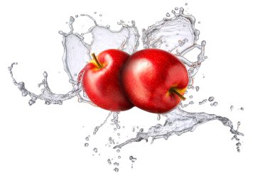 Su sıçrama izole apple ile