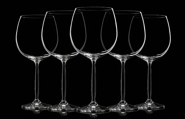Silhouette of wine glass on black — Stock Photo, Image