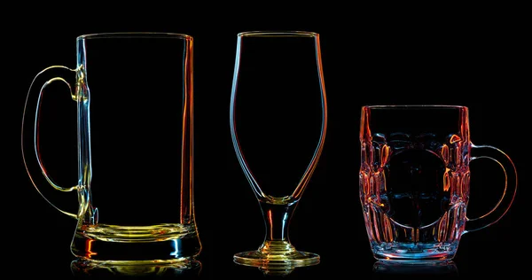 Silhouette de verres multicolores différents — Photo