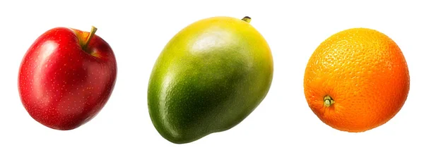 Fruta de verão definida contra um fundo branco — Fotografia de Stock