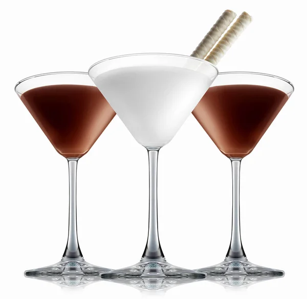 Cocktail set su bianco — Foto Stock