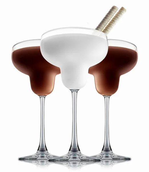 Cocktail set su bianco — Foto Stock