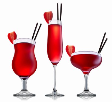 alkol beyaz zemin üzerine izole kokteyl