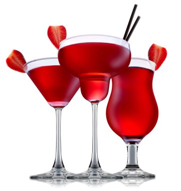 alkol beyaz zemin üzerine izole kokteyl