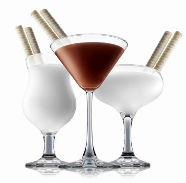 çikolata ve süt kokteyl seti
