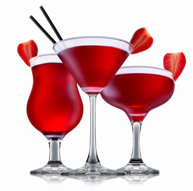 alkol beyaz zemin üzerine izole kokteyl