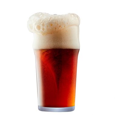 Kupa köpük soğuk koyu kırmızı bira