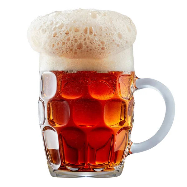 Kupa köpük soğuk koyu kırmızı bira