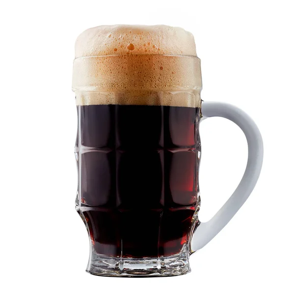 泡で冷ややかな黒ビールのマグカップ — ストック写真