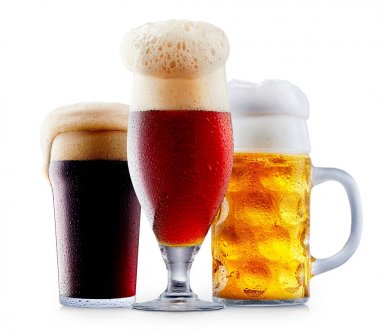 Köpük soğuk bira kupa topluluğu