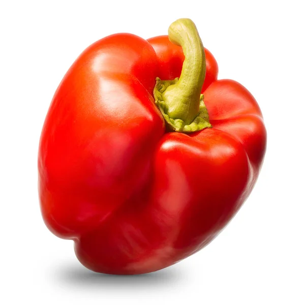 Zoete rode peper geïsoleerd op witte achtergrond — Stockfoto