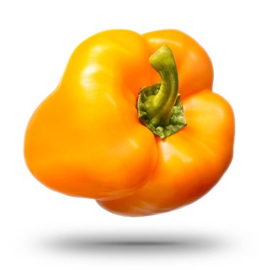 Beyaz arkaplanda izole edilmiş tatlı kırmızı biber