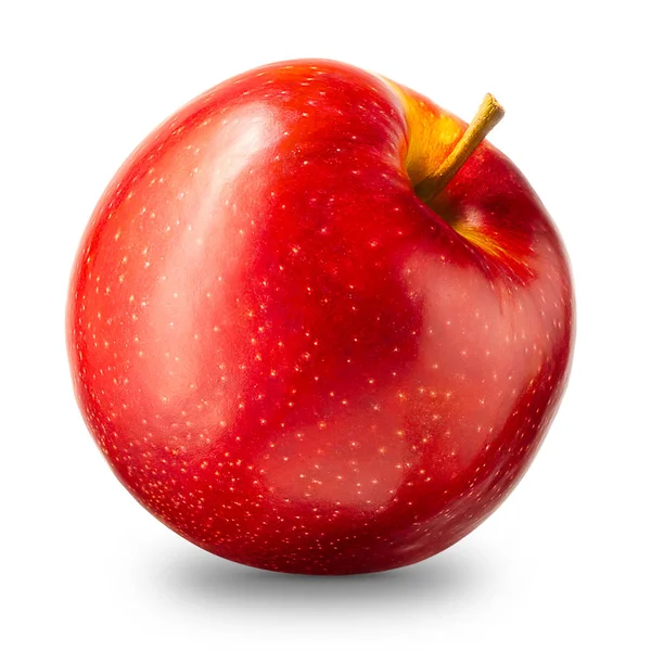 Único Red Apple no fundo branco — Fotografia de Stock