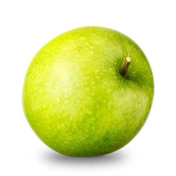 Pomme verte unique sur fond blanc — Photo