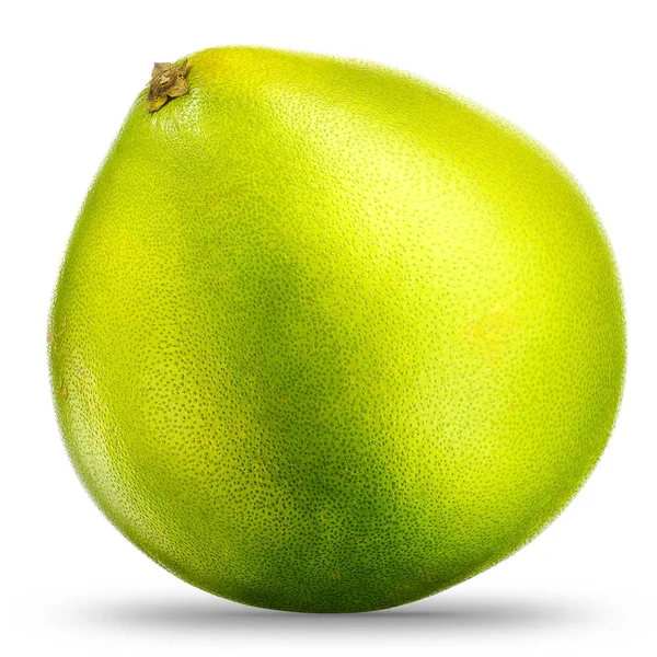 Groene pomelo vrucht geïsoleerd met uitknippad — Stockfoto