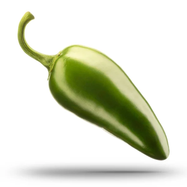 Hot green chilli pepper isolated on white — Stock Photo, Image