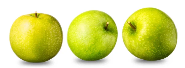 Colección de manzana verde sobre fondo blanco — Foto de Stock