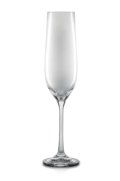 Verre à champagne vide isolé sur un blanc — Photo