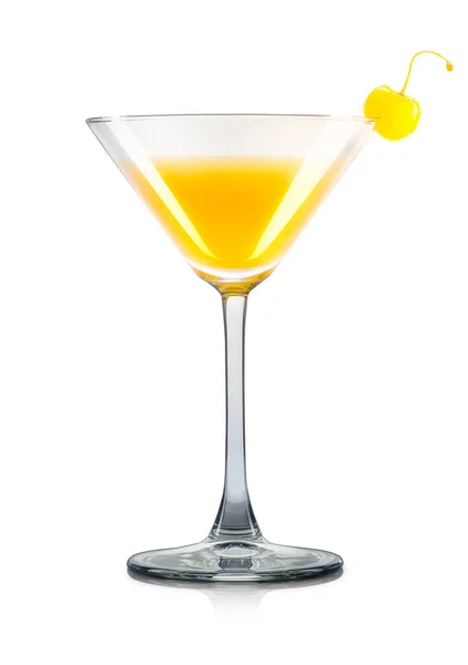 Cocktail Mimosa in vetro Martini isolato su bianco — Foto Stock