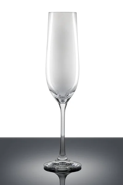 Empty champagne glass isolated on a white — Stock Photo, Image