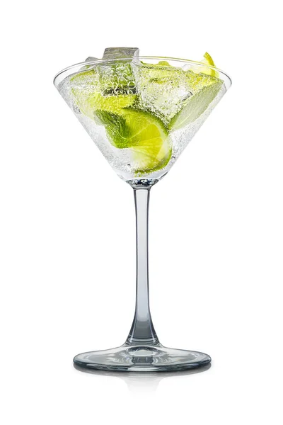 Mojito cocktail in martini glass isolated on white — Stock Photo, Image