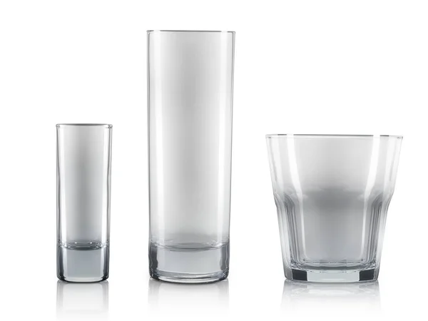 Порожні коктейльні окуляри ізольовані на білому — стокове фото