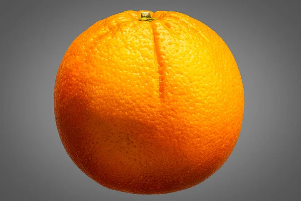 Fruta laranja fresca isolada sobre fundo cinzento — Fotografia de Stock