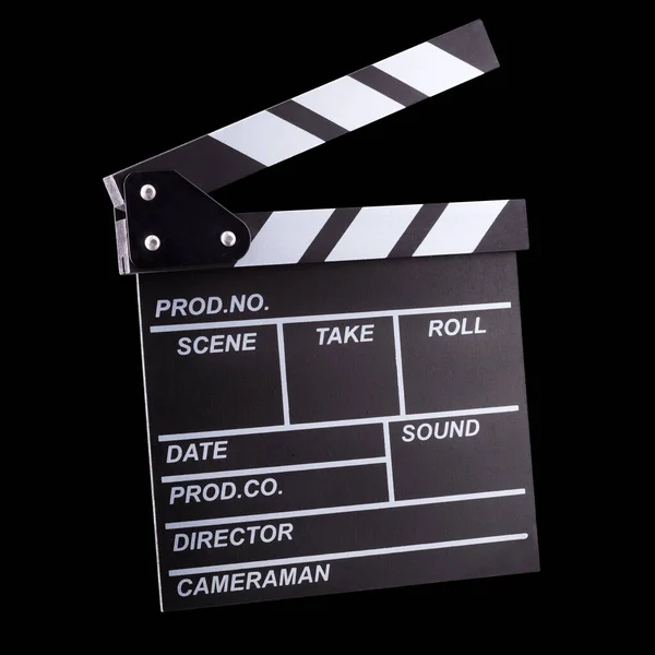 Film clapper board isolated on black background with clipping path — Stock Photo, Image