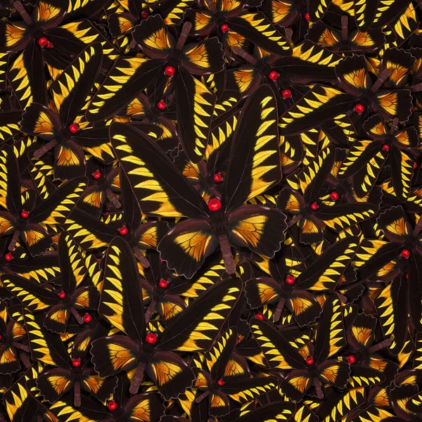Maden padrão abstrato de diferentes borboletas coloridas — Fotografia de Stock