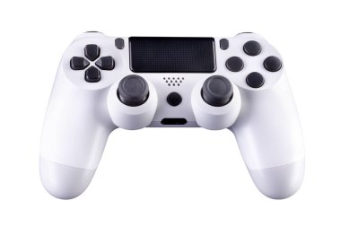Beyaz video oyunu joystick oyun sahası beyaz arkaplanda izole edildi