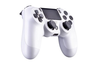 Beyaz video oyunu joystick oyun sahası beyaz arkaplanda izole edildi