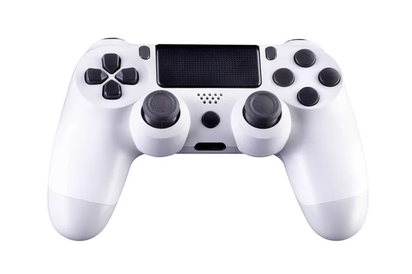 Λευκό παιχνίδι joystick βίντεο gamepad απομονώνονται σε λευκό φόντο — Φωτογραφία Αρχείου