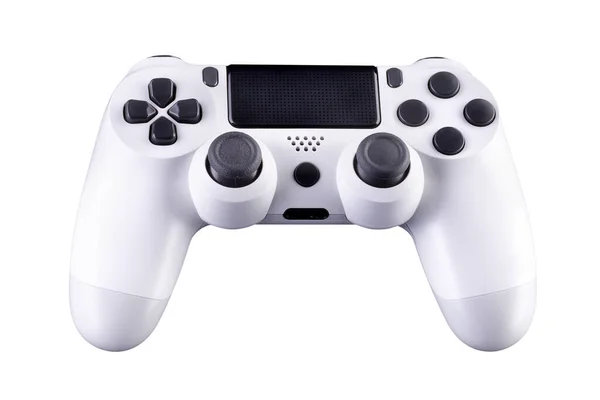 Videogioco bianco joystick gamepad isolato su sfondo bianco — Foto Stock