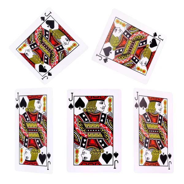 Jugar a las cartas para el póquer juego en fondo blanco con ruta de recorte . —  Fotos de Stock