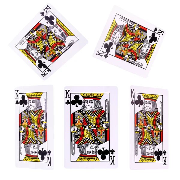 Playing cards for poker game on white background with clipping path. — Stock Photo, Image