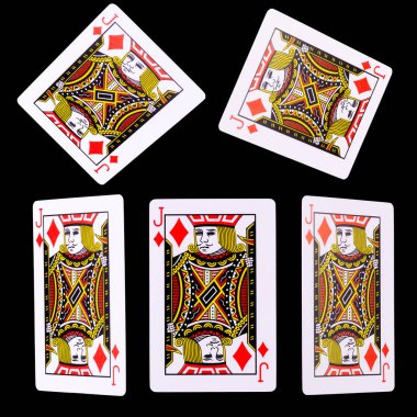 Siyah arkaplanda, kırpma yolu ile poker oynamak. Kumar ve kumarhane kavramı