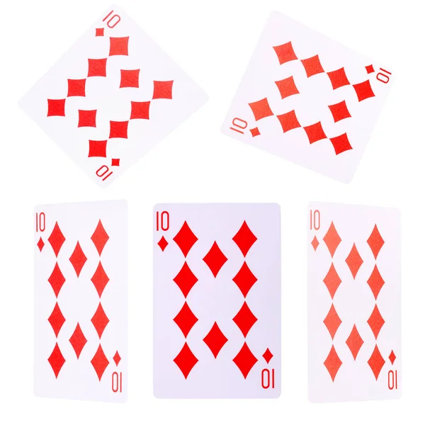 Playing Cards Poker Game White Background Clipping Path Concept Gamble — Stock Photo, Image