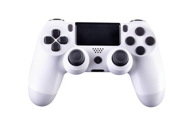Beyaz video oyunu joystick oyun sahası kırpma yolu olan beyaz bir arkaplanda izole edildi