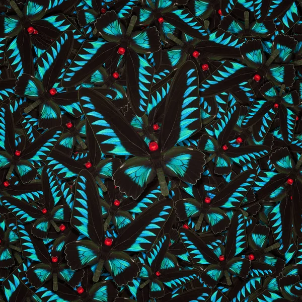 Abstract Patroon Maden Van Verschillende Kleurrijke Vlinders — Stockfoto