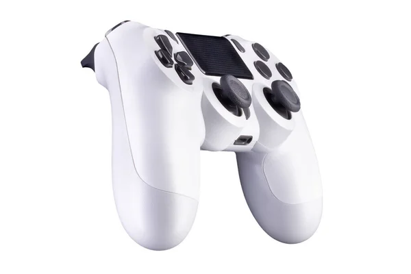 Videogioco bianco joystick gamepad isolato su sfondo bianco — Foto Stock
