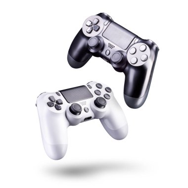 Oyun joystickleri oyun sahası beyaz arkaplanda izole edildi