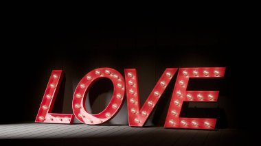 Sevgililer günü için aşk / 3d resmi