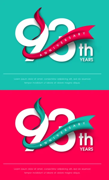 Modèle d'emblèmes anniversaire design — Image vectorielle