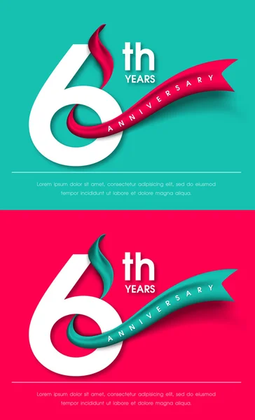 Modèle d'emblèmes anniversaire design — Image vectorielle