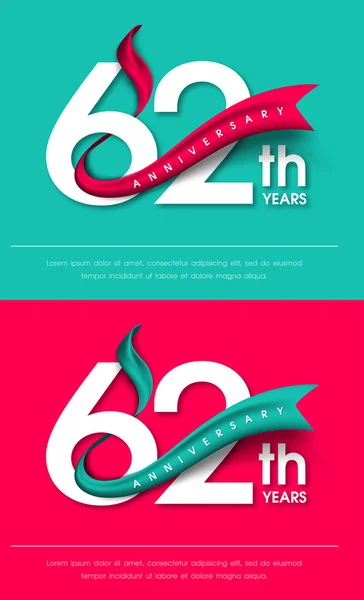 Modèle d'emblèmes anniversaire design — Image vectorielle