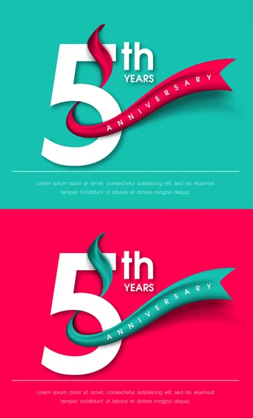 Modèle d'emblèmes anniversaire design — Image vectorielle