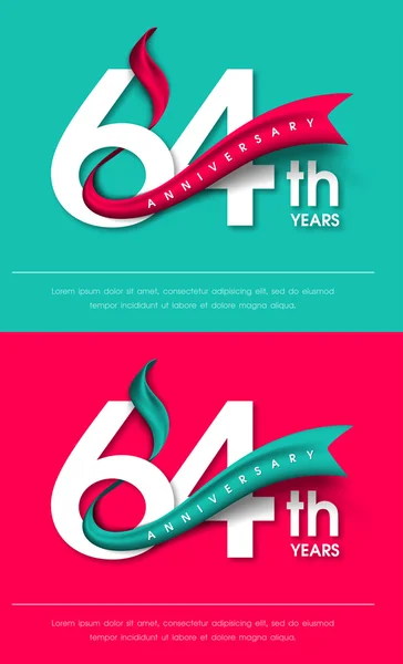 Modèle d'emblèmes anniversaire design — Image vectorielle