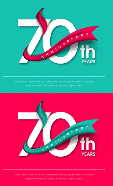 Aniversario emblemas plantilla de diseño — Vector de stock