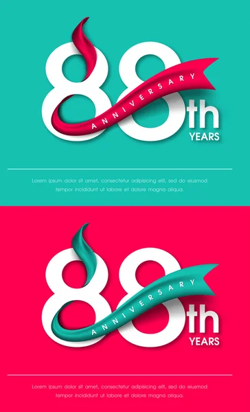 Modèle d'emblèmes anniversaire design — Image vectorielle