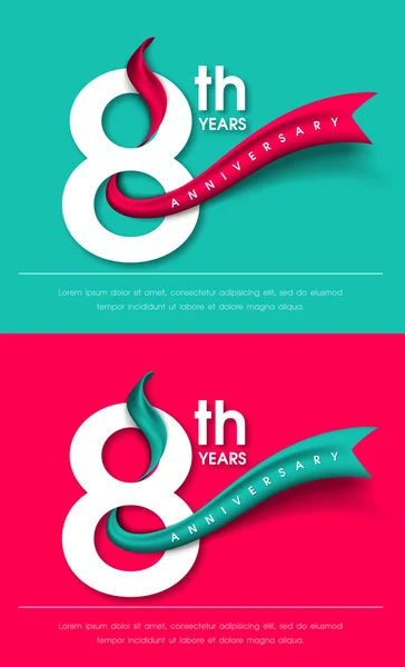Modèle d'emblèmes anniversaire design — Image vectorielle